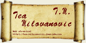 Tea Milovanović vizit kartica